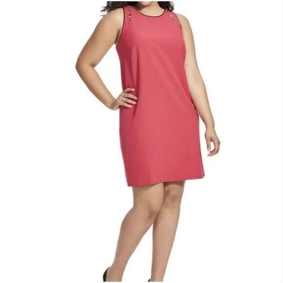 NEW Julia Jordan red sleeveless shift dress with mental cut-out detail, 16 - Picture 2 of 16